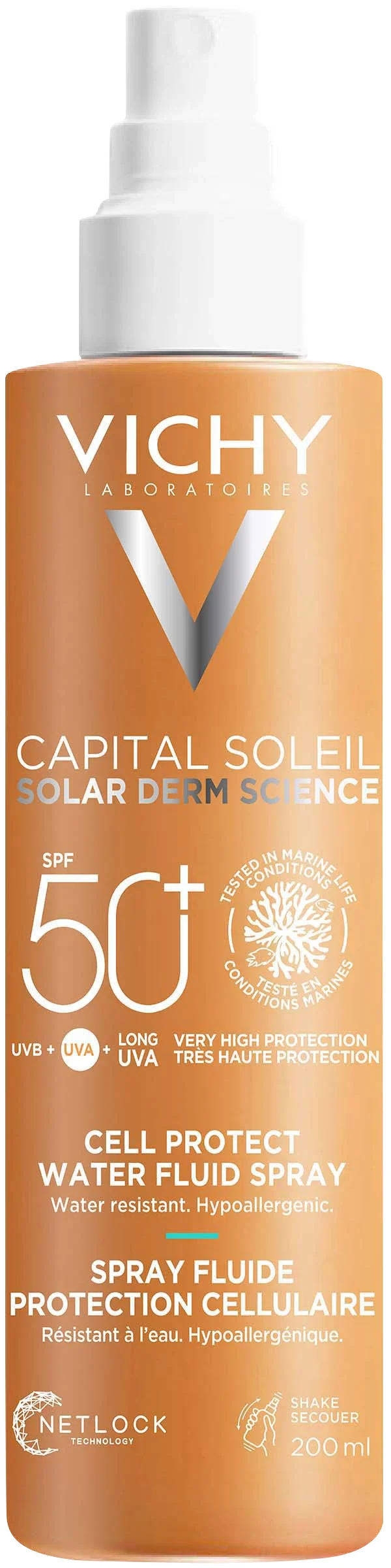Vichy Capital Soleil Cell Protect Water Fluid Spray SPF 50+, 200 ml från Vichy – köp hos Apotek Hjärtat