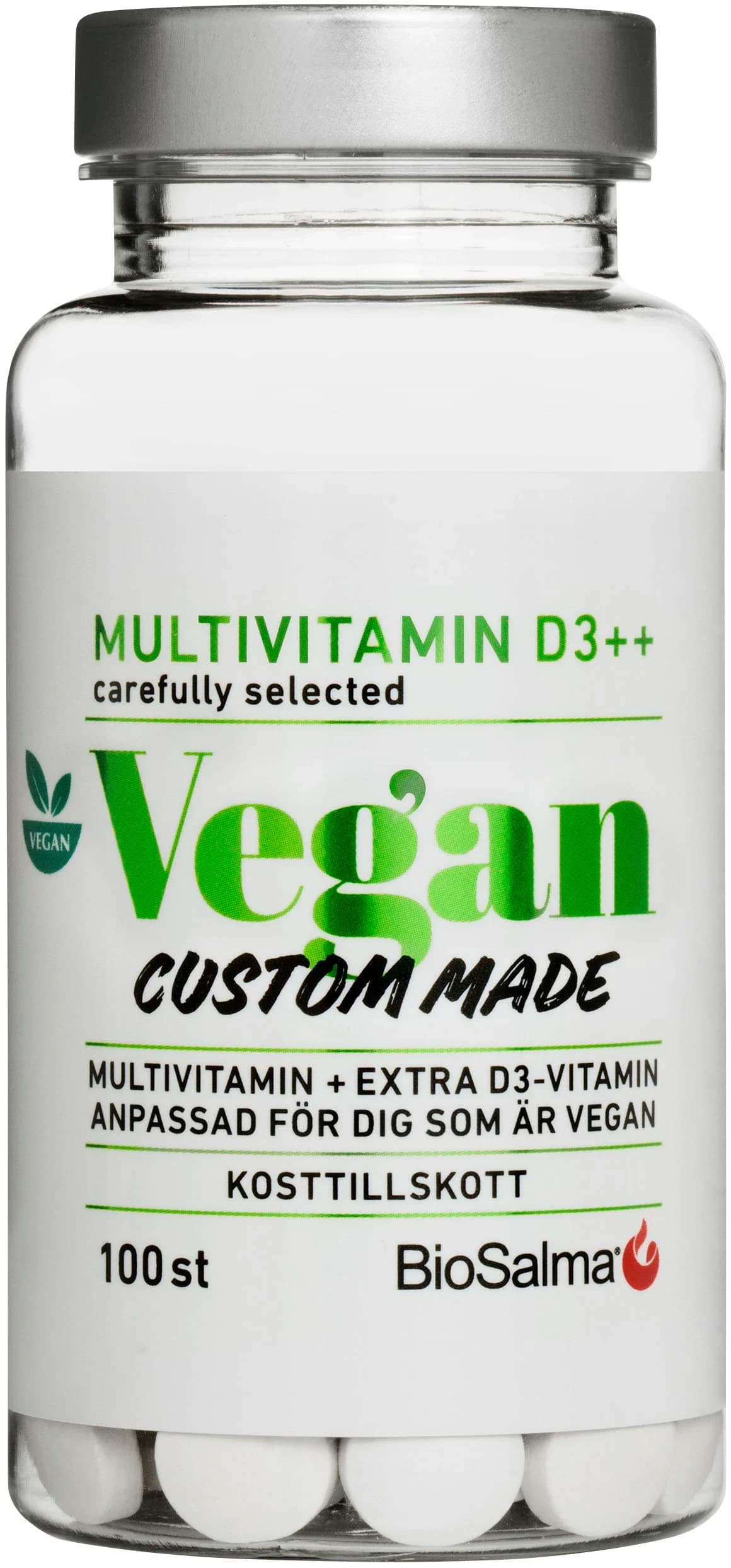 BioSalma Multivitamin Vegan D-vitamin++ 100 tabletter från BioSalma – köp hos Apotek Hjärtat