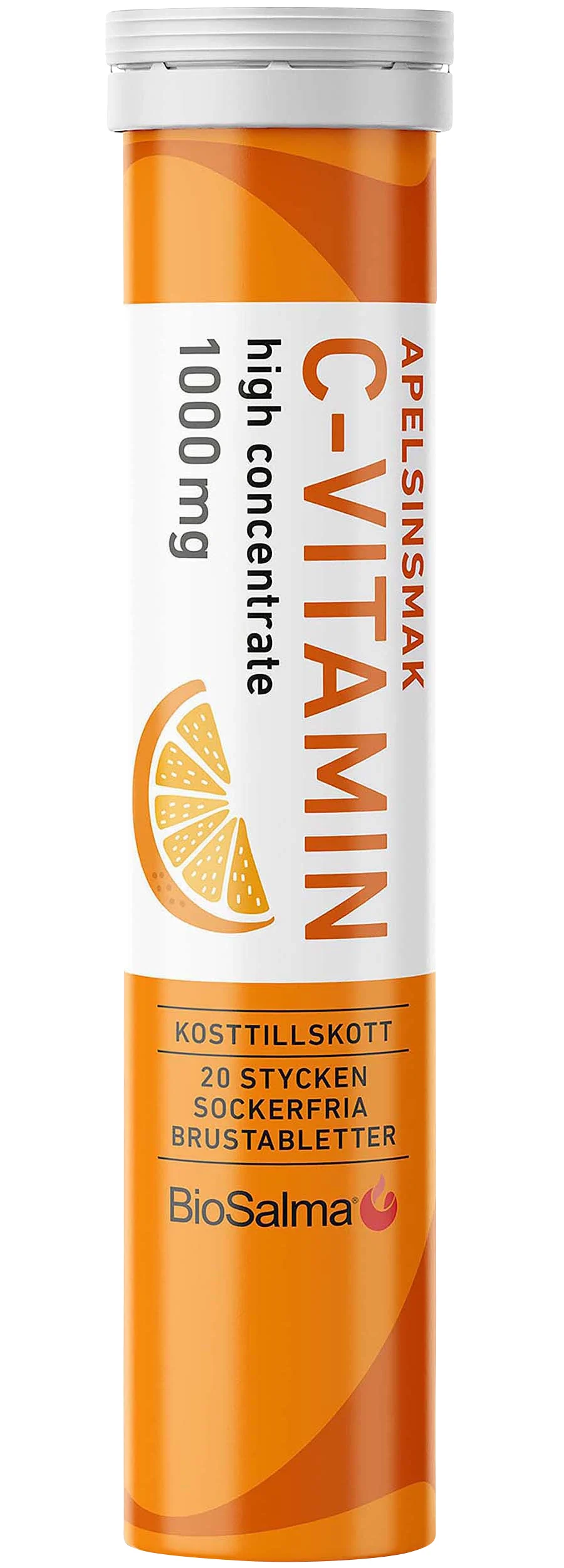 BioSalma C-vitamin 1000 mg Apelsin 20 brustabletter från BioSalma – köp hos Apotek Hjärtat