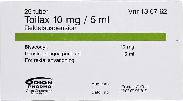 Toilax rektalsuspension 10 mg/5 ml tub 25 x 5 ml från Toilax – köp hos Apotek Hjärtat