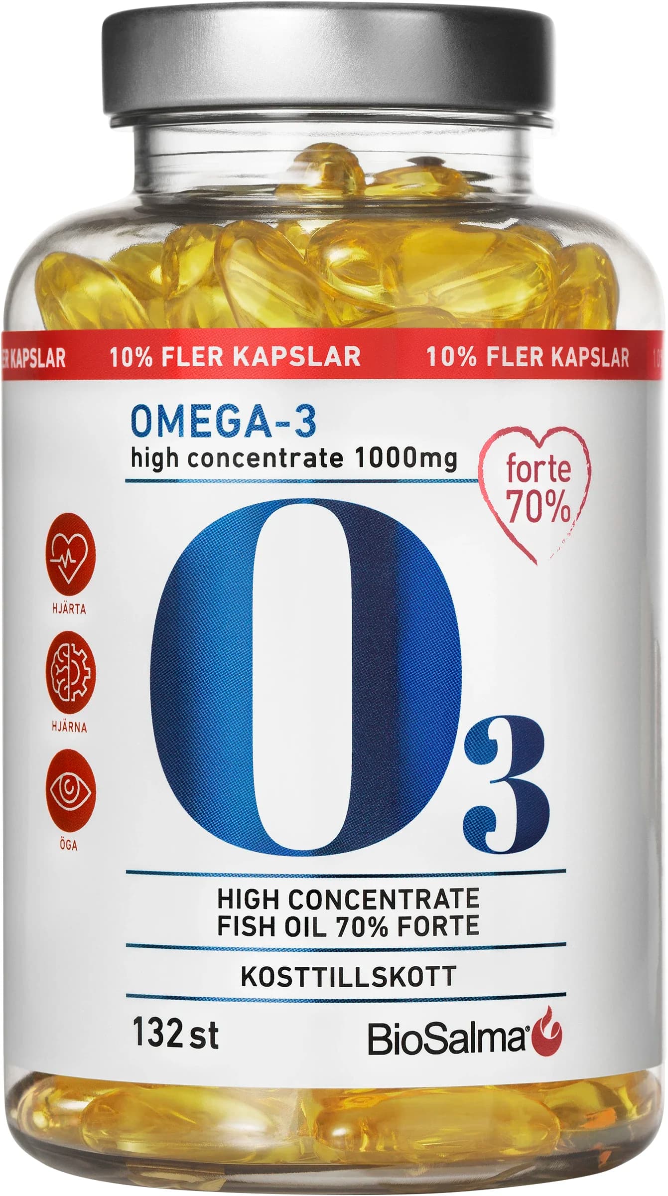 BioSalma Omega-3 Forte 70% 1000 mg 132 kapslar från BioSalma – köp hos Apotek Hjärtat