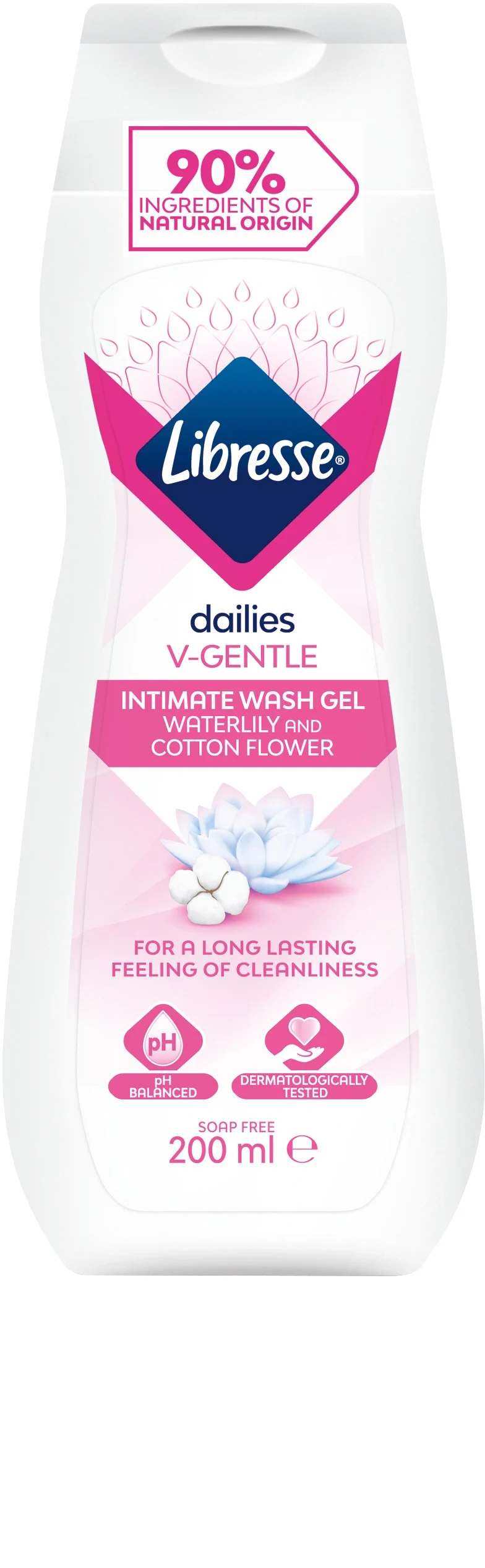 Libresse Dailies V-gentle intimtvätt Näckros & Bomullsblomma 200 ml från Libresse – köp hos Apotek Hjärtat