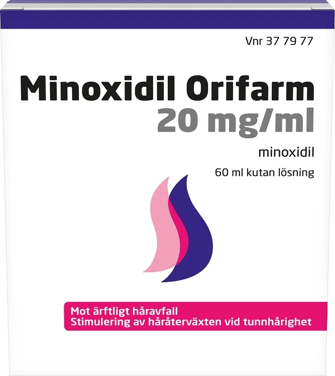 Minoxidil Orifarm kutan lösning 20 mg/ml 60 ml från Orifarm – köp hos Apotek Hjärtat