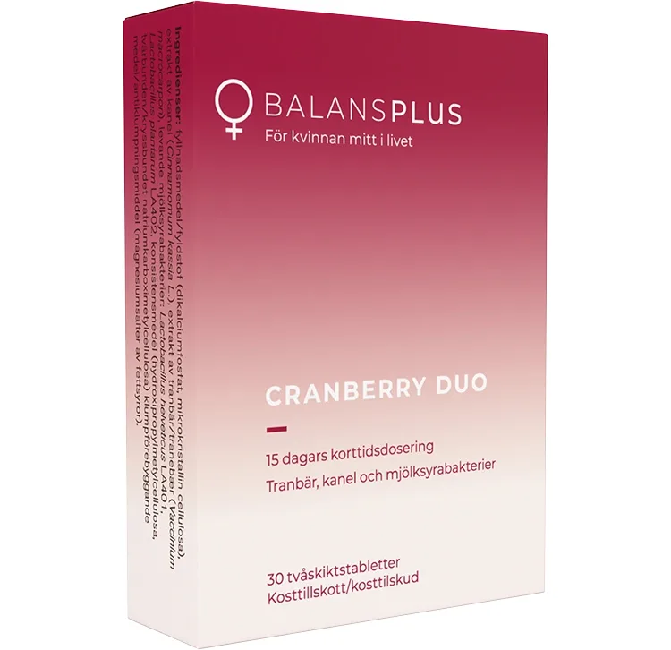 Balans Plus Cranberry Duo 30 tabletter från Balans Plus – köp hos Apotek Hjärtat