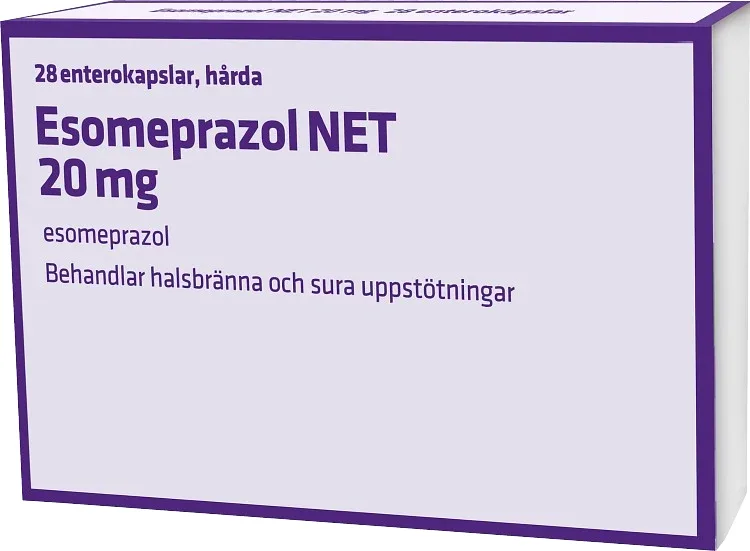 Esomeprazol NET, enterokapsel, hård 20mg Blister, 28kapslar från Esomeprazol Net – köp hos Apotek Hjärtat