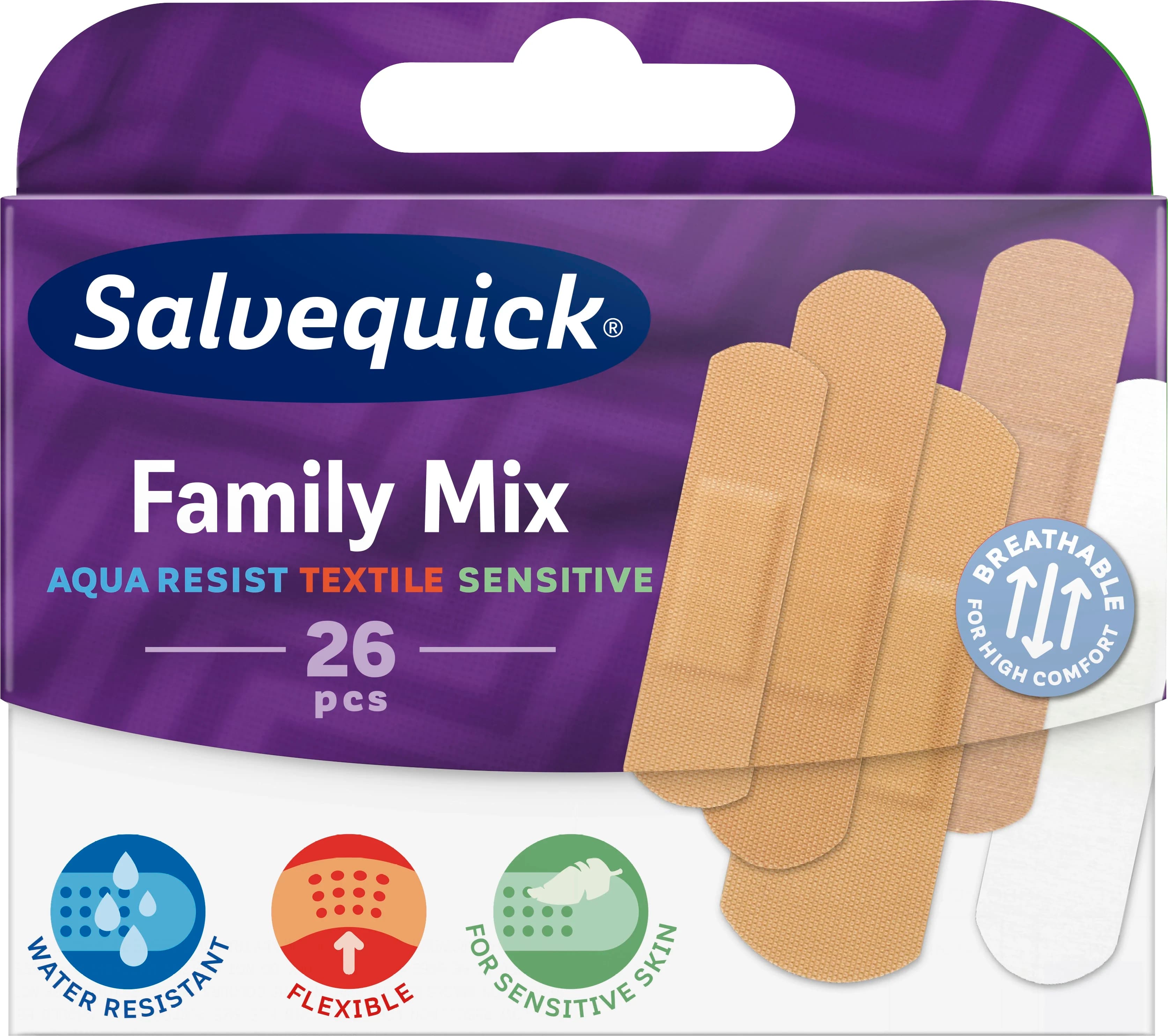 Salvequick Family Mix 26 st från Salvequick – köp hos Apotek Hjärtat
