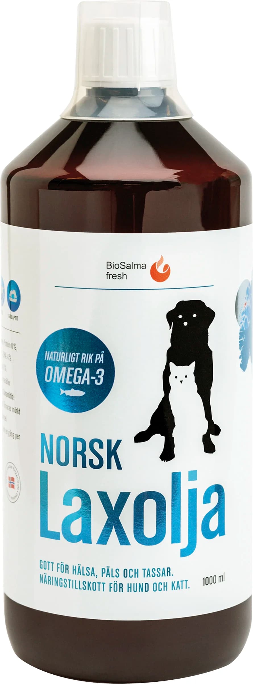 BioSalma Norsk Laxolja för Hund och Katt 1000 ml från BioSalma – köp hos Apotek Hjärtat