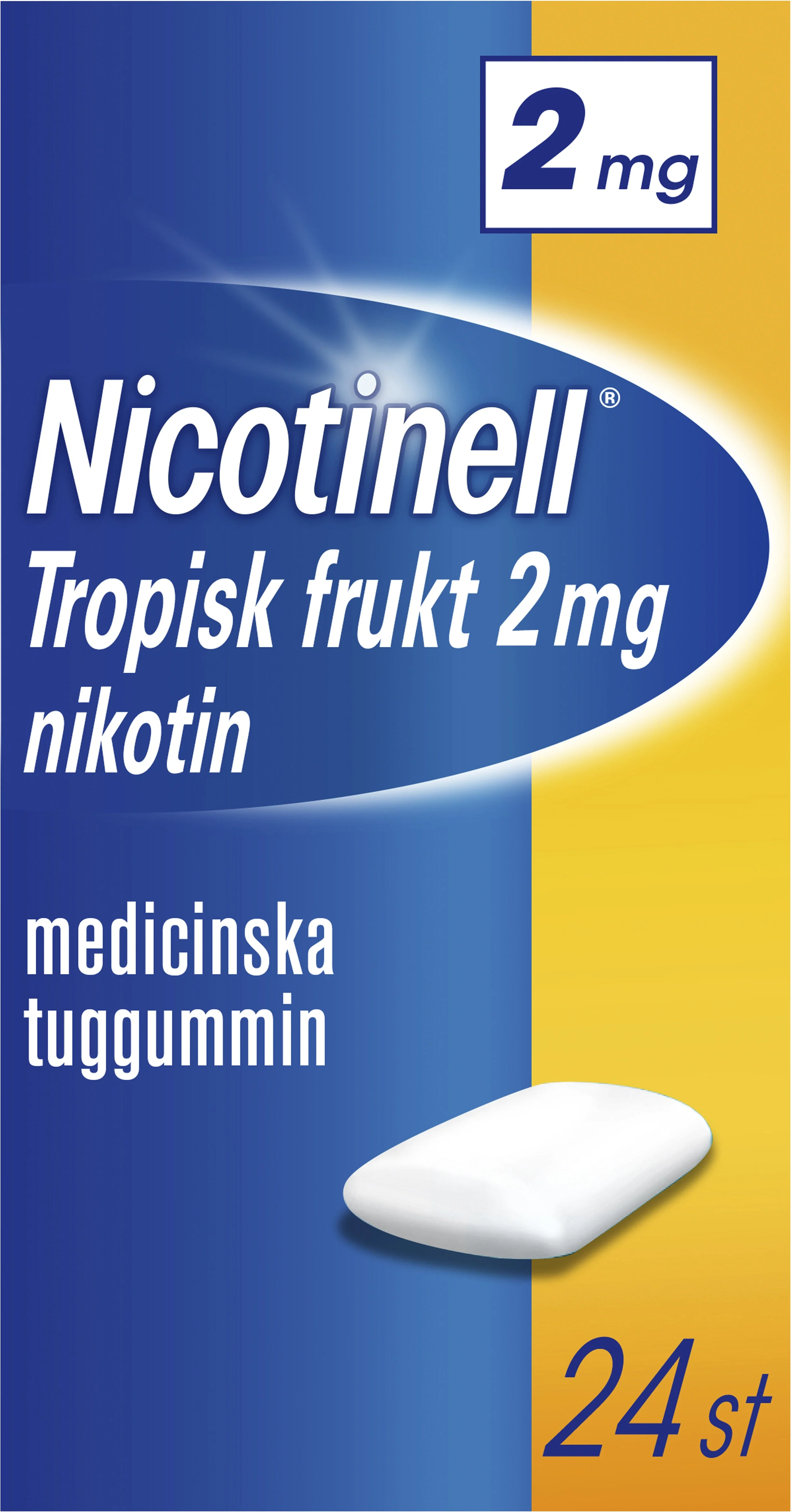 Nicotinell Tropisk frukt medicinskt tuggummi 2 mg 24 st från Nicotinell – köp hos Apotek Hjärtat