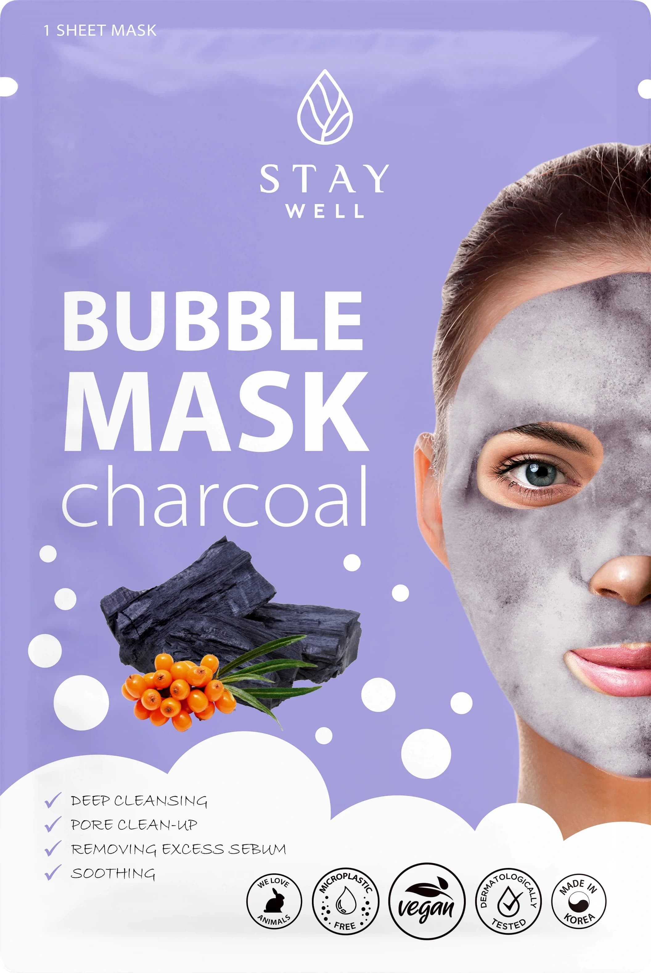 Stay Well Deep Cleansing Bubble Mask Charcoal från Stay Well – köp hos Apotek Hjärtat