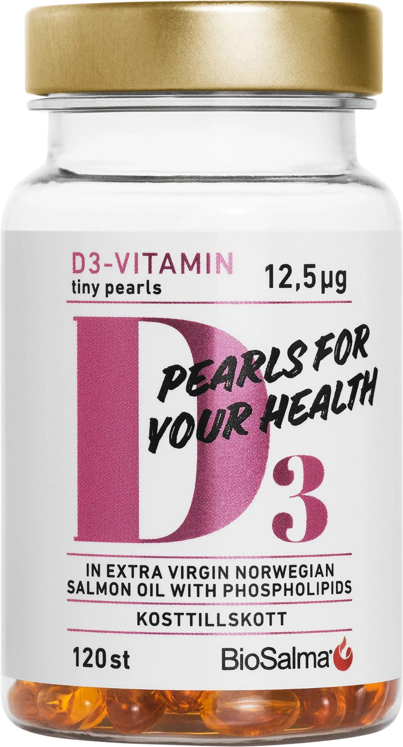 BioSalma D3-vitamin 12,5 µg Tiny Pearls 120 st från BioSalma – köp hos Apotek Hjärtat