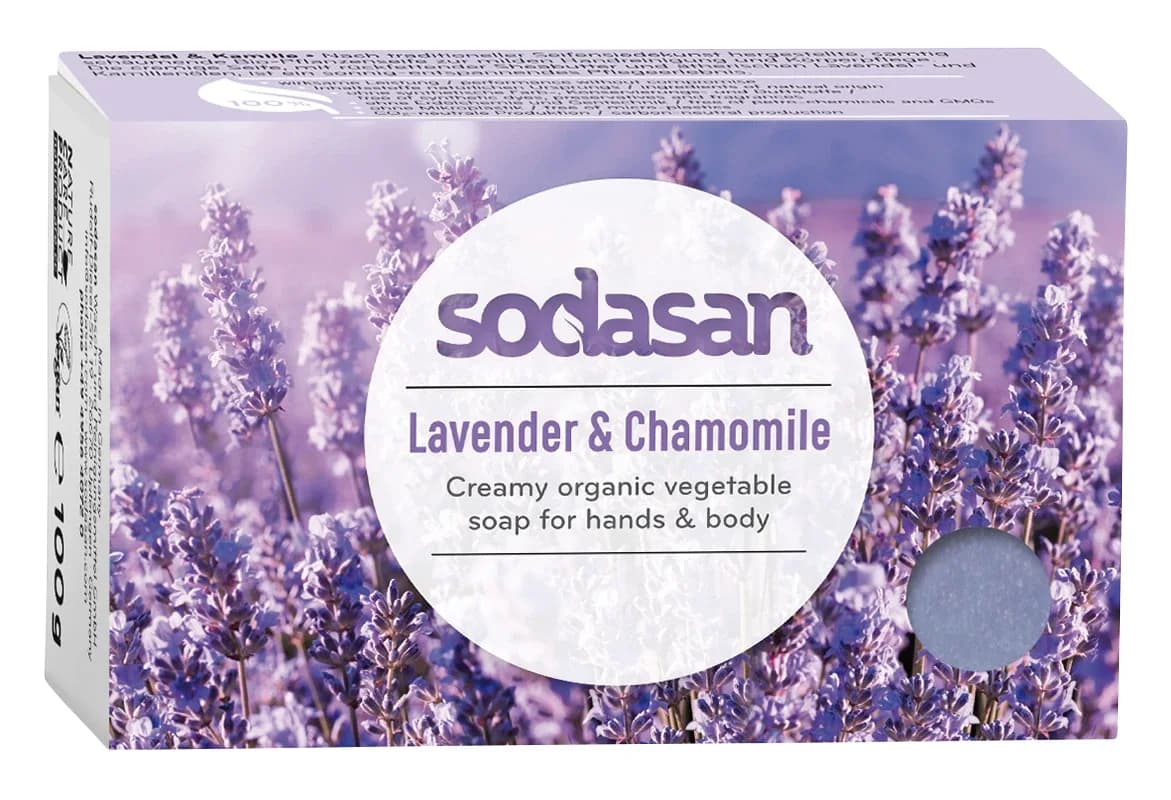 Sodasan Ekologisk Tvål Lavendel & Kamomill 100 g från Sodasan – köp hos Apotek Hjärtat