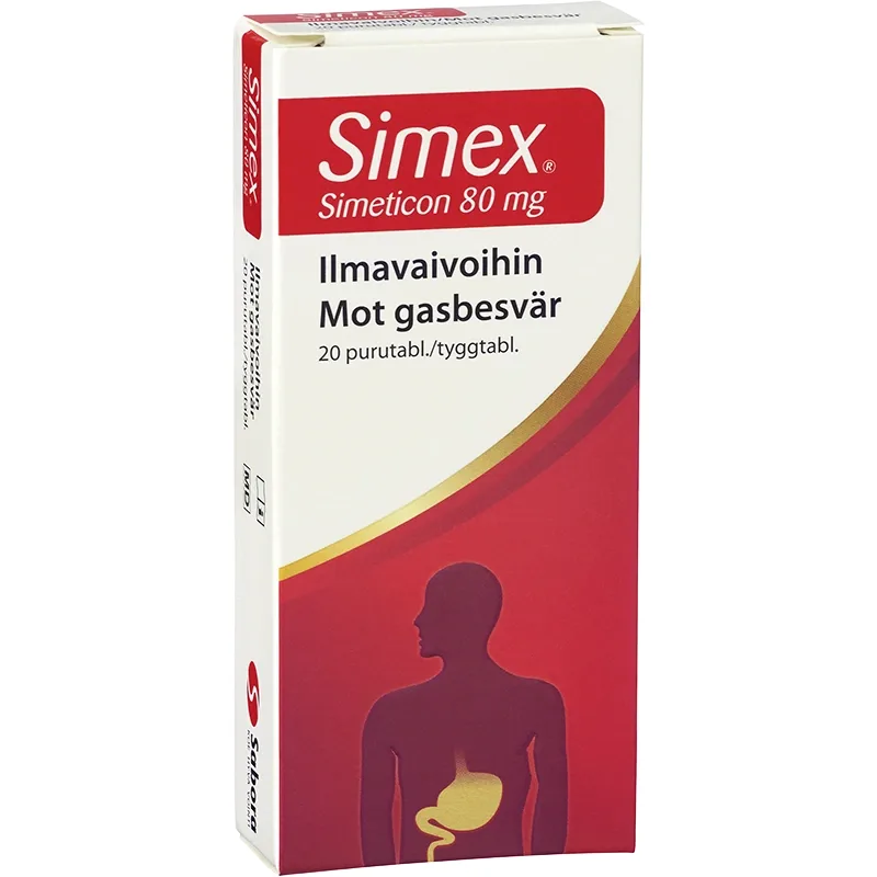 Simex Tuggtablett Simetikon 80 mg 20 st från Simex – köp hos Apotek Hjärtat
