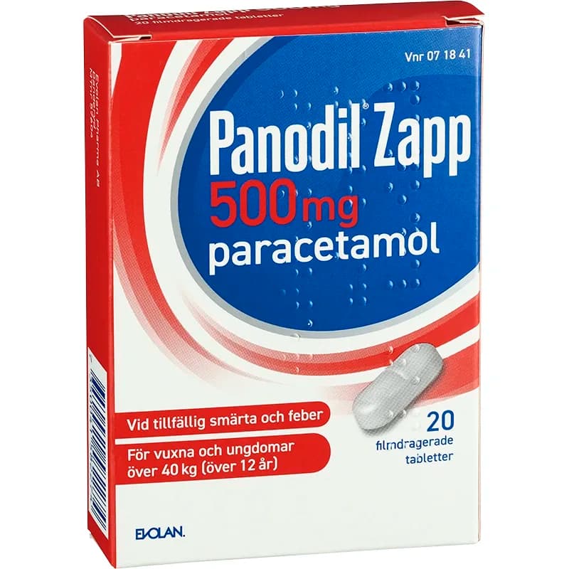 Panodil Zapp, filmdragerad tablett 500 mg, 20 st från Panodil – köp hos Apotek Hjärtat