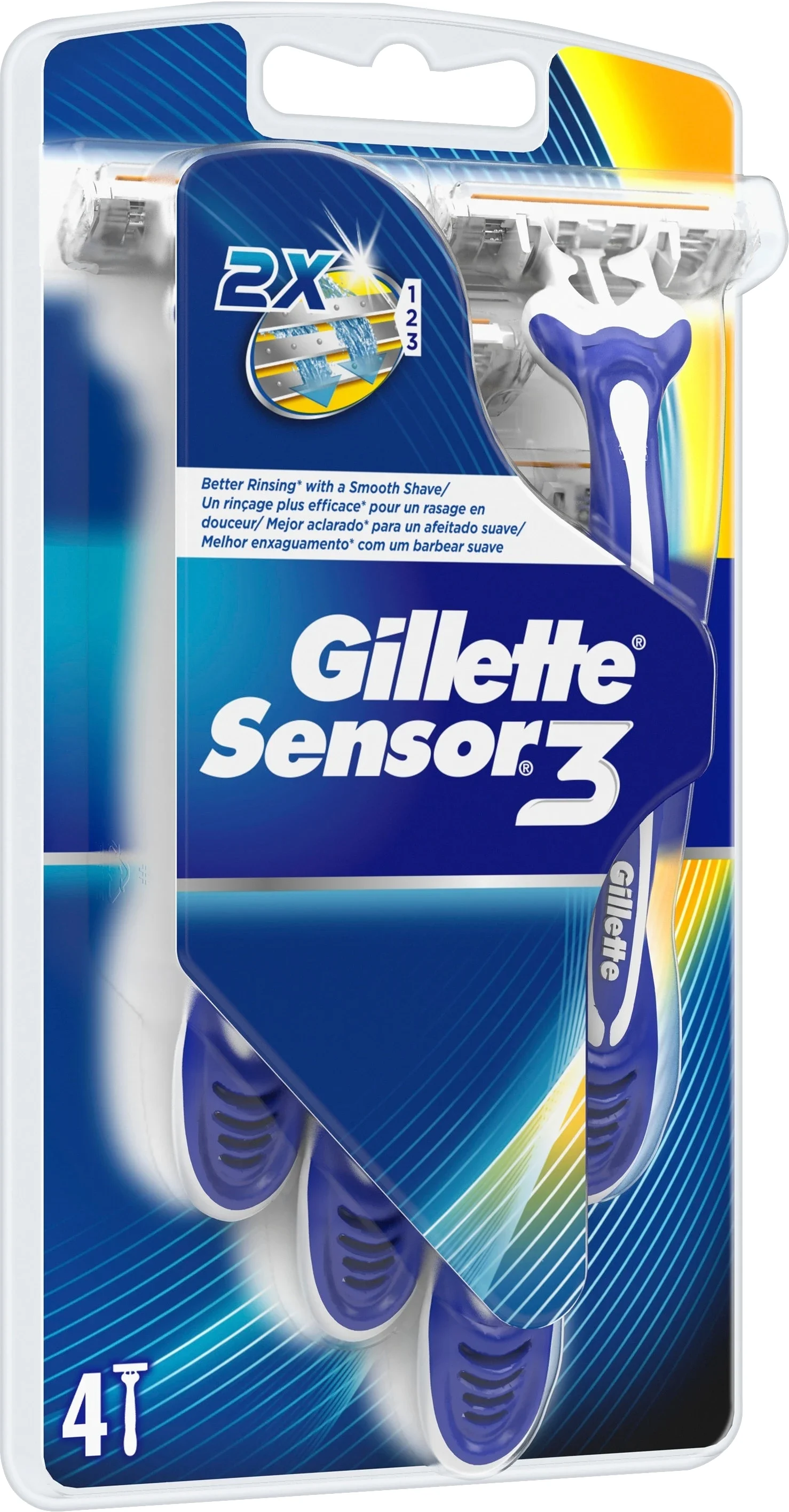Gillette Sensor 3 4P Engångshyvel för män från Gillette – köp hos Apotek Hjärtat