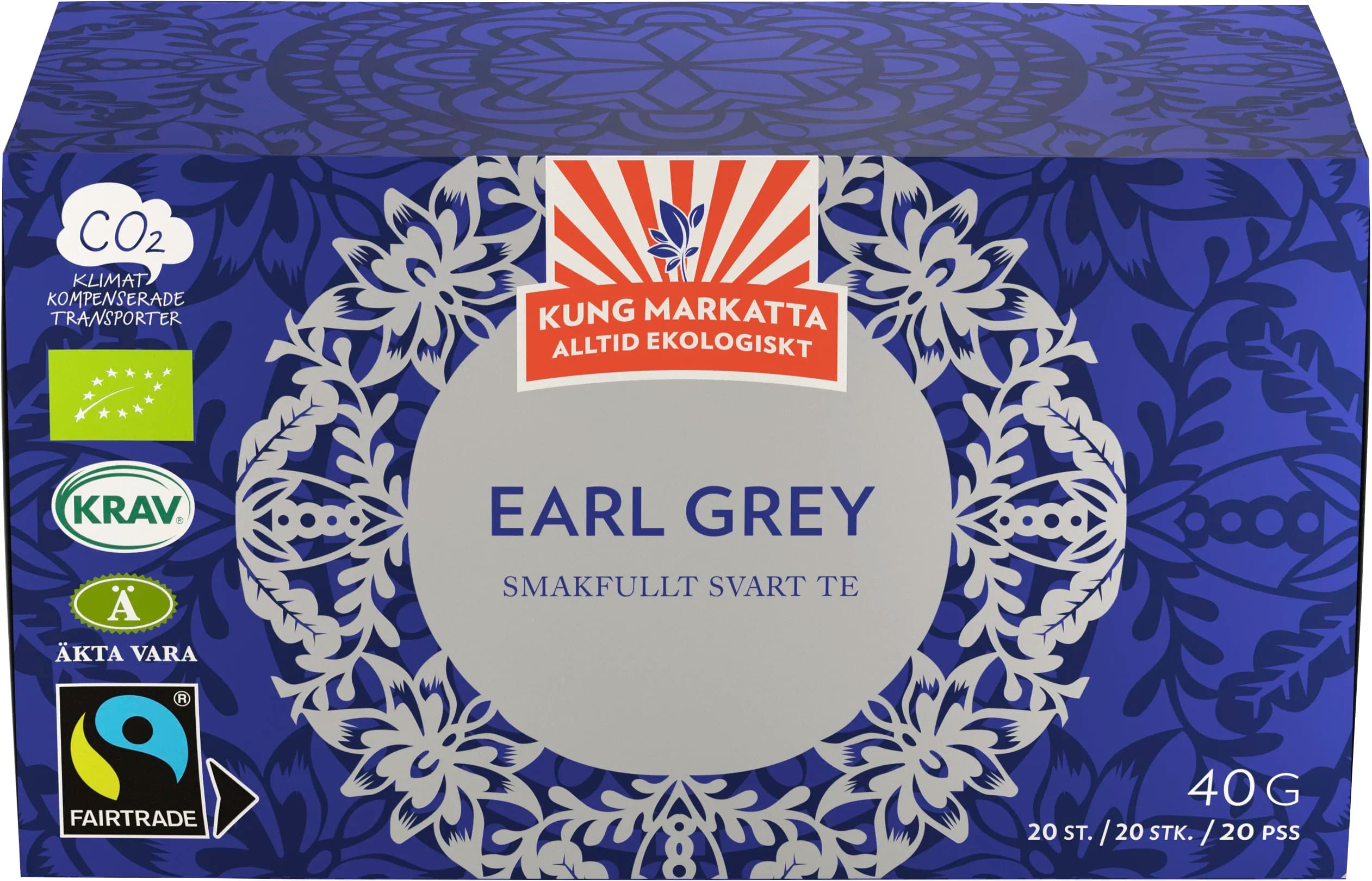 Kung Markatta Te Earl Grey Krav FT 20 påsar från Kung Markatta – köp hos Apotek Hjärtat