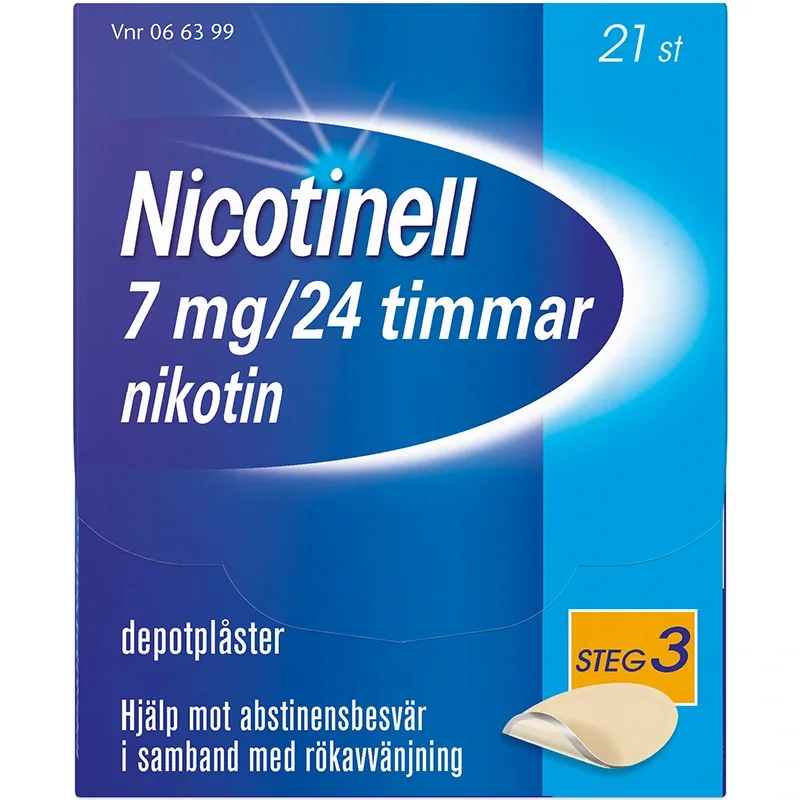 Nicotinell depotplåster 7 mg/24 timmar 21st från Nicotinell – köp hos Apotek Hjärtat