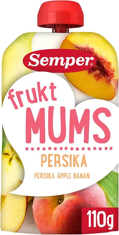 Semper Fruktmums Persika Klämpåse från 6 mån 110 g från Semper – köp hos Apotek Hjärtat