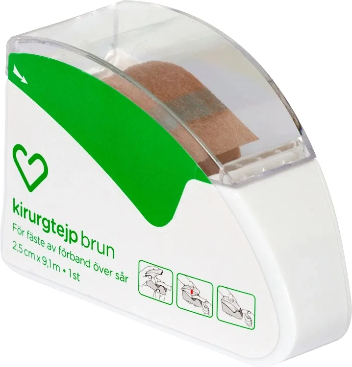 Hjärtats Kirurgtejp Brun 2,5 cm x 9,1 m från Hjärtats – köp hos Apotek Hjärtat