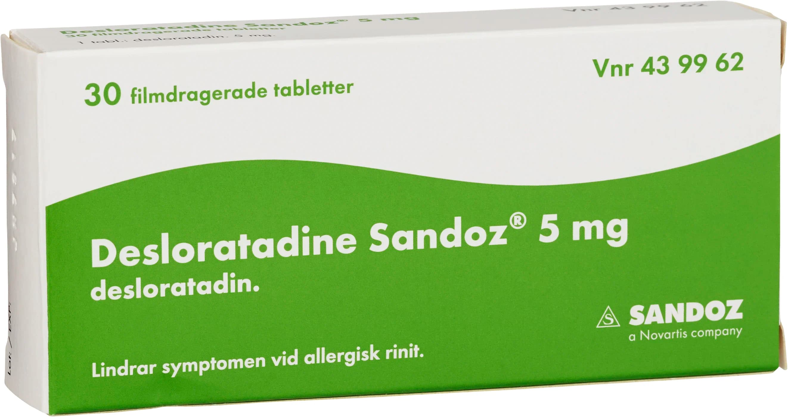 Desloratadine Sandoz filmdragerad tablett 5 mg 30 st från Sandoz – köp hos Apotek Hjärtat