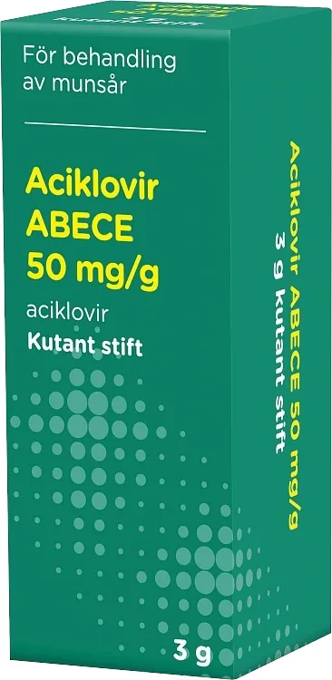 Aciklovir ABECE Kutant stift 50 mg/g 3 g från ABECE – köp hos Apotek Hjärtat