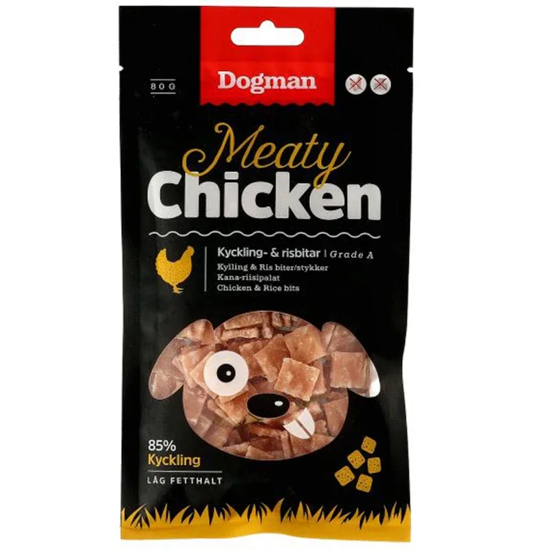 Dogman Kyckling och Risbitar 80 g från Dogman – köp hos Apotek Hjärtat