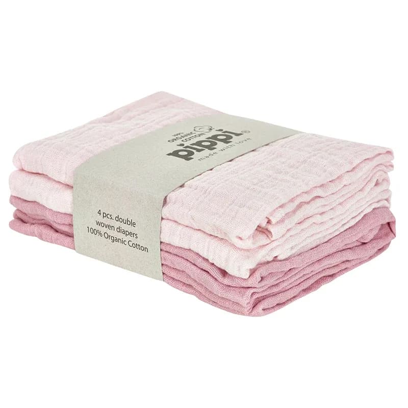 Pippi Organic Cloth Muslin Shrinking Violet 4-pack från Pippi – köp hos Apotek Hjärtat