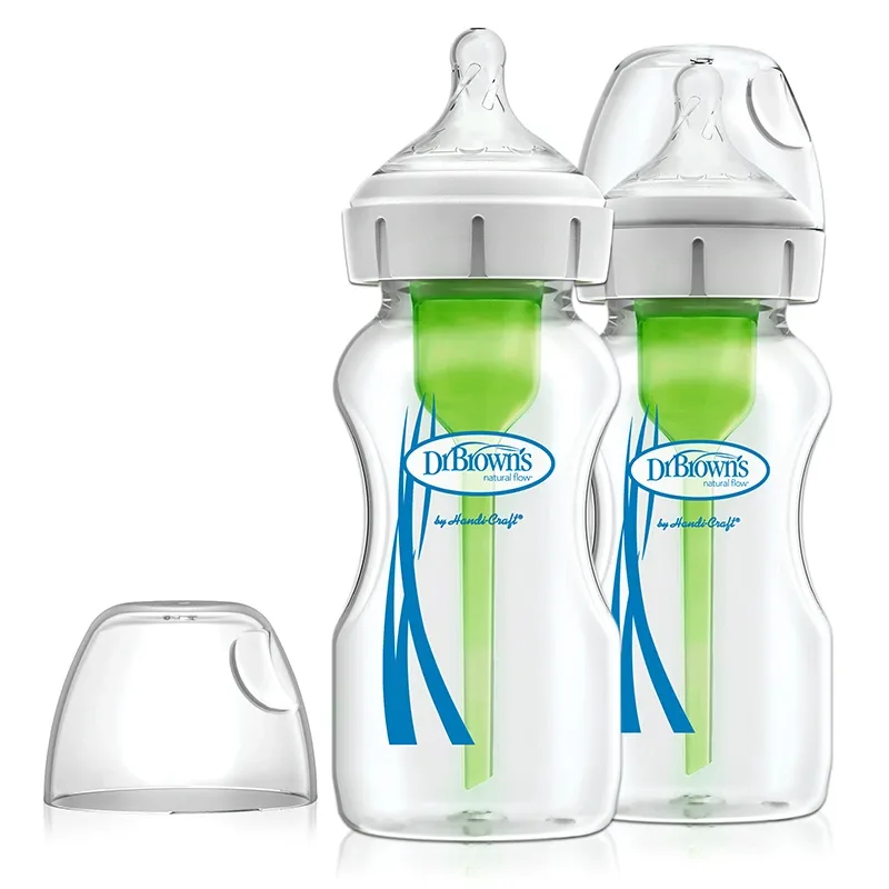 Dr. Brown's Options+ Glasflaska 270 ml Bred Hals 2-pack från Dr. Brown's – köp hos Apotek Hjärtat