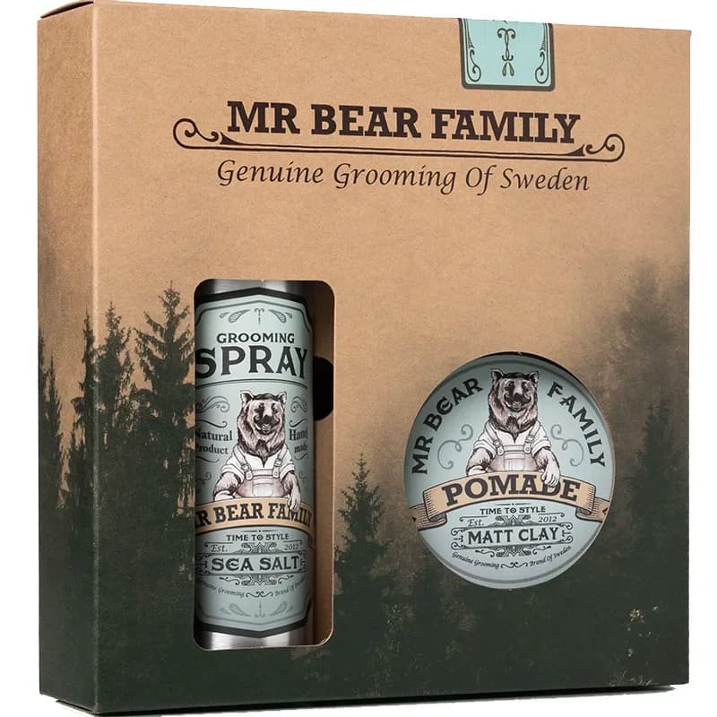 Mr Bear Family Kit - Spray & Pomade Springwood 200 + 100 ml från Mr Bear Family – köp hos Apotek Hjärtat
