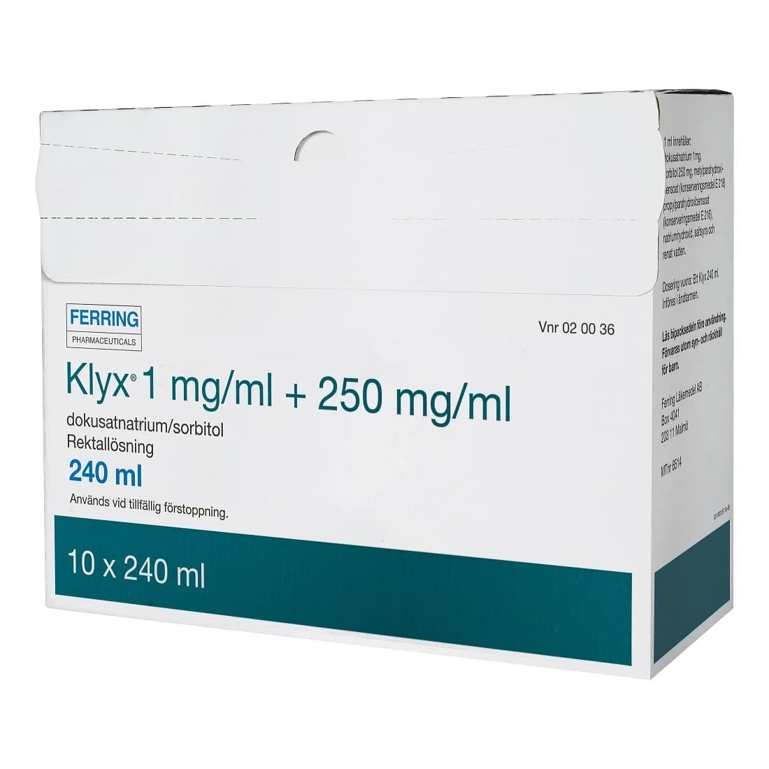 Klyx Rektallösning 1 mg/ml + 250 mg/ml 10x240 ml från Klyx – köp hos Apotek Hjärtat
