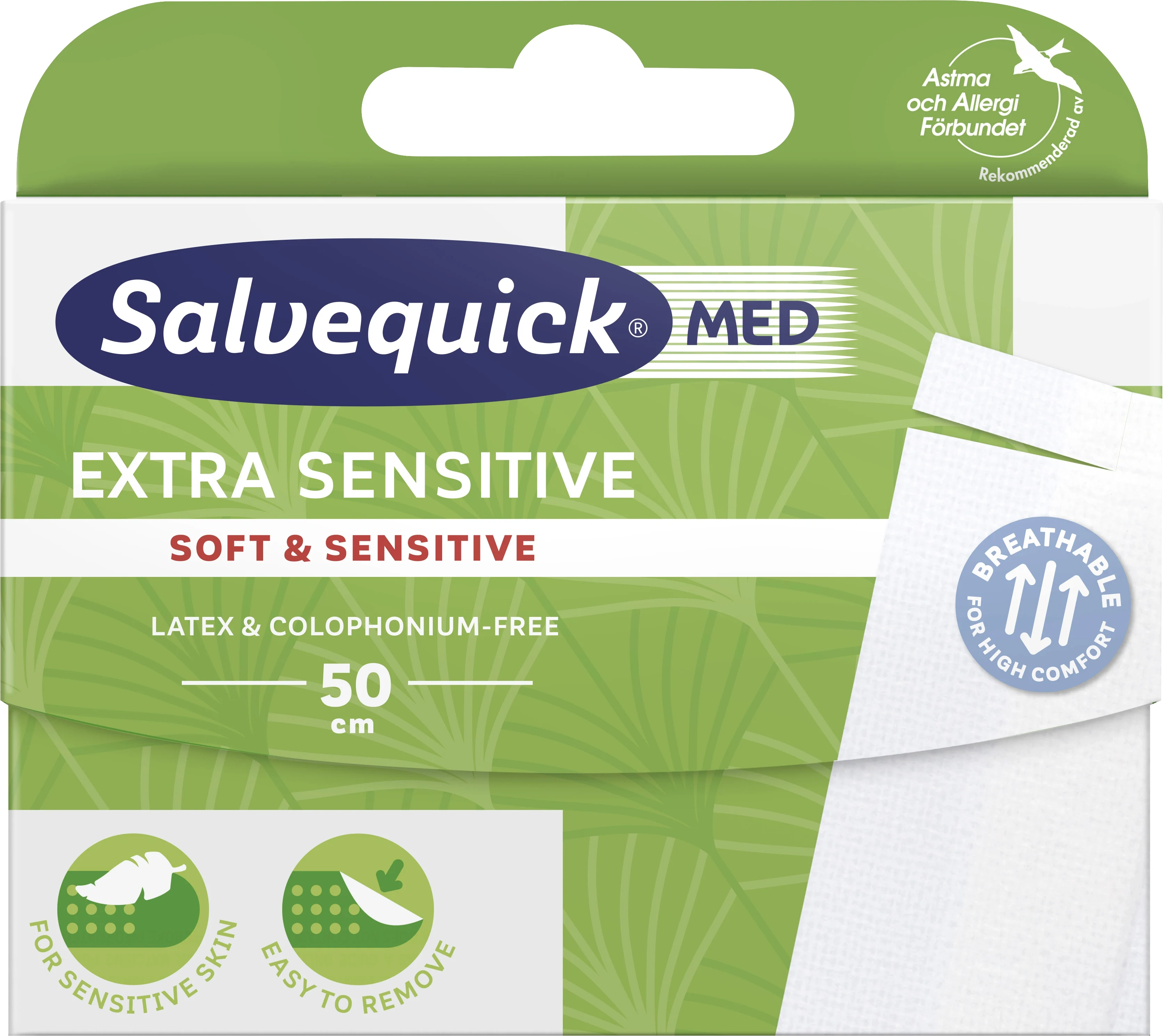 Salvequick MED Extra Sensitive 50 cm från Salvequick – köp hos Apotek Hjärtat