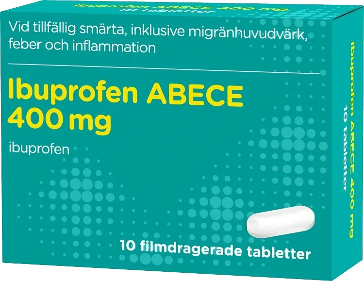 Ibuprofen ABECE 400 mg 10 filmdragerade tabletter från ABECE – köp hos Apotek Hjärtat