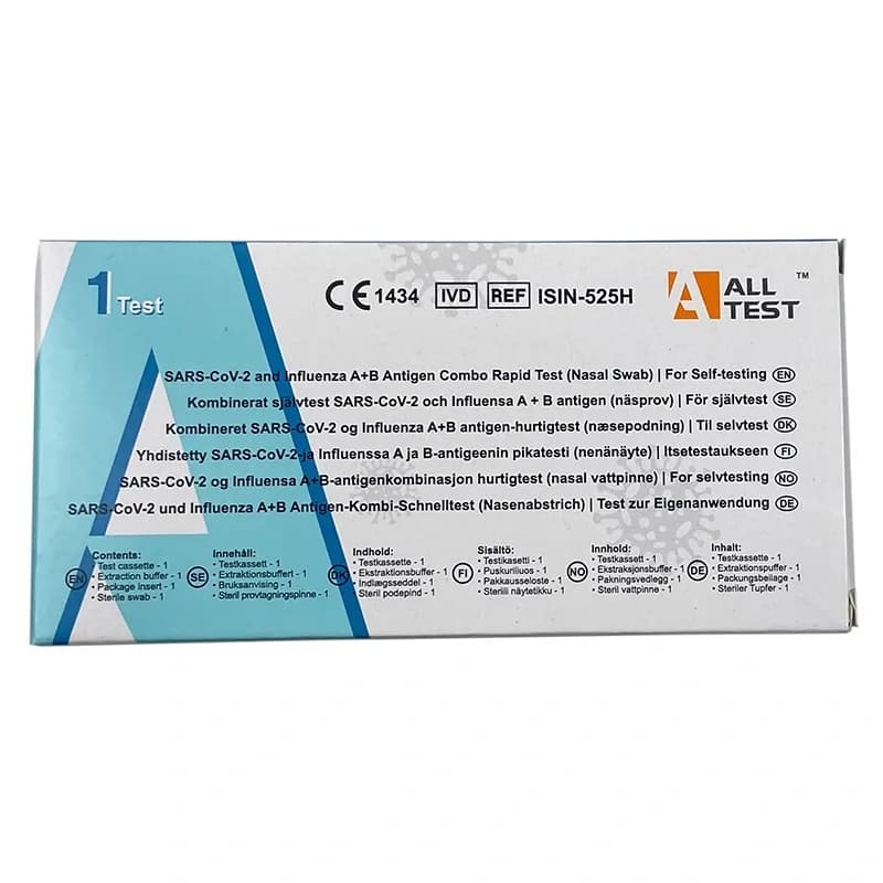 AllTest Kombinerat Självtest SARS-CoV-2 & Influensa A+B Antigen Näsprov 1-pack från Alltest – köp hos Apotek Hjärtat