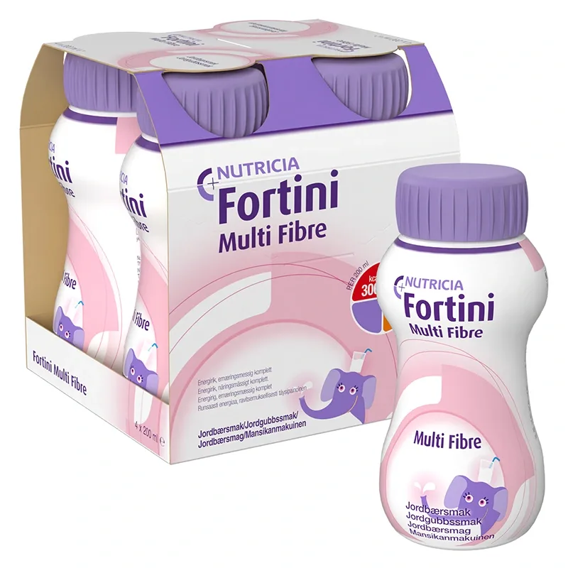 Fortini Multi Fibre jordgubb 4 x 200 ml från Fortini – köp hos Apotek Hjärtat