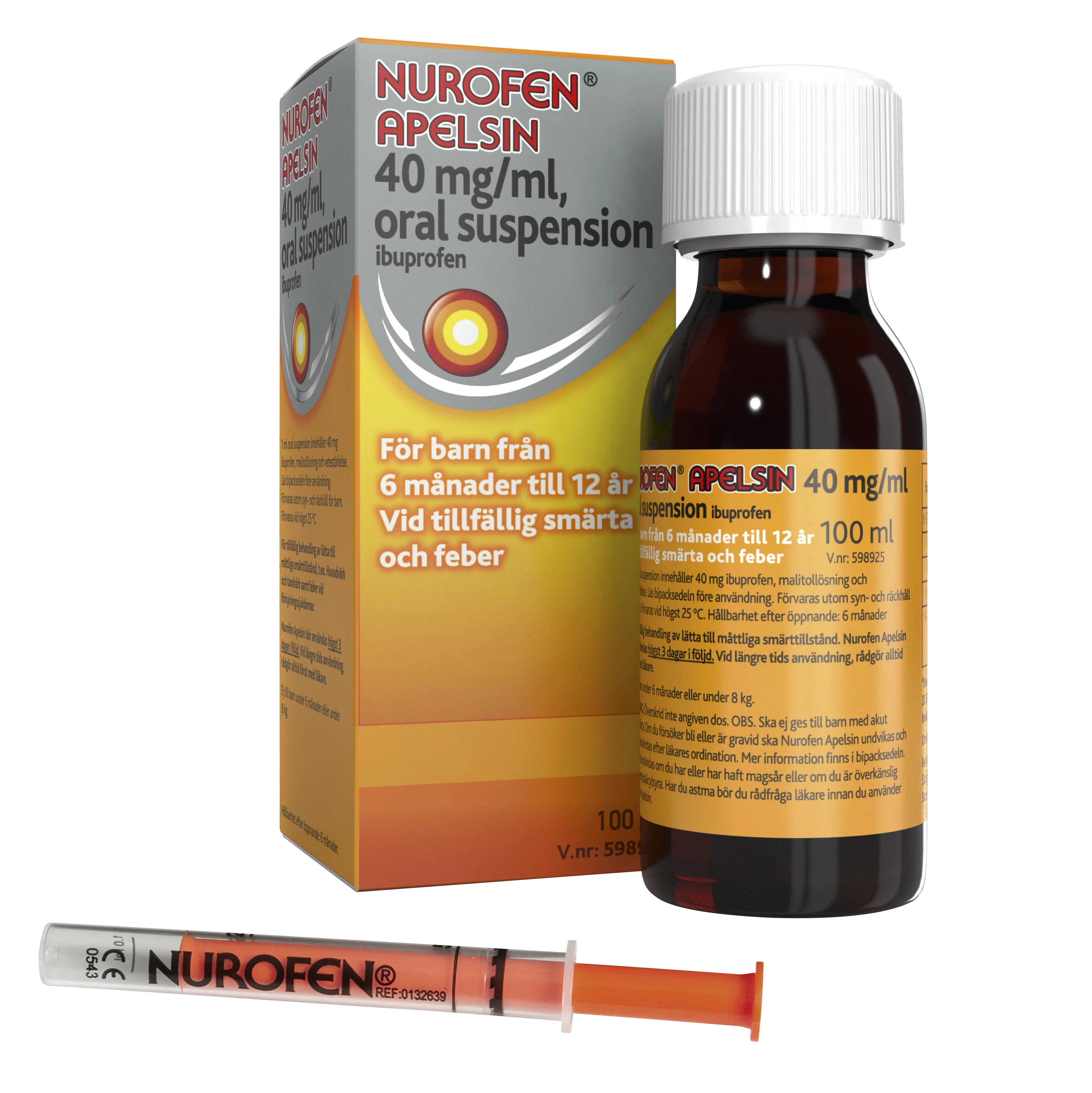 Nurofen Apelsin oral suspension 40 mg/ml 100 ml från Nurofen – köp hos Apotek Hjärtat