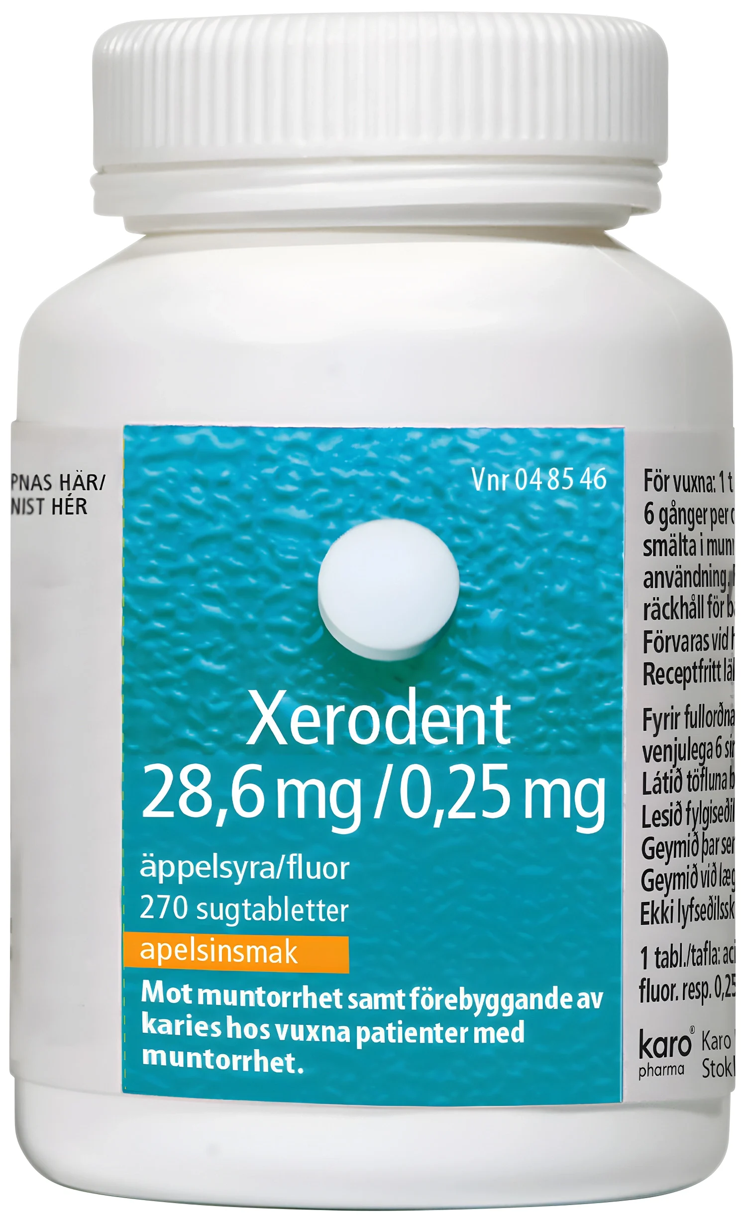 Xerodent sugtablett 28,6 mg/0,25 mg 270 st från Xerodent – köp hos Apotek Hjärtat