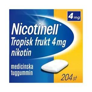 Nicotinell Tropisk frukt medicinskt tuggummi 4 mg 204 st från Nicotinell – köp hos Apotek Hjärtat