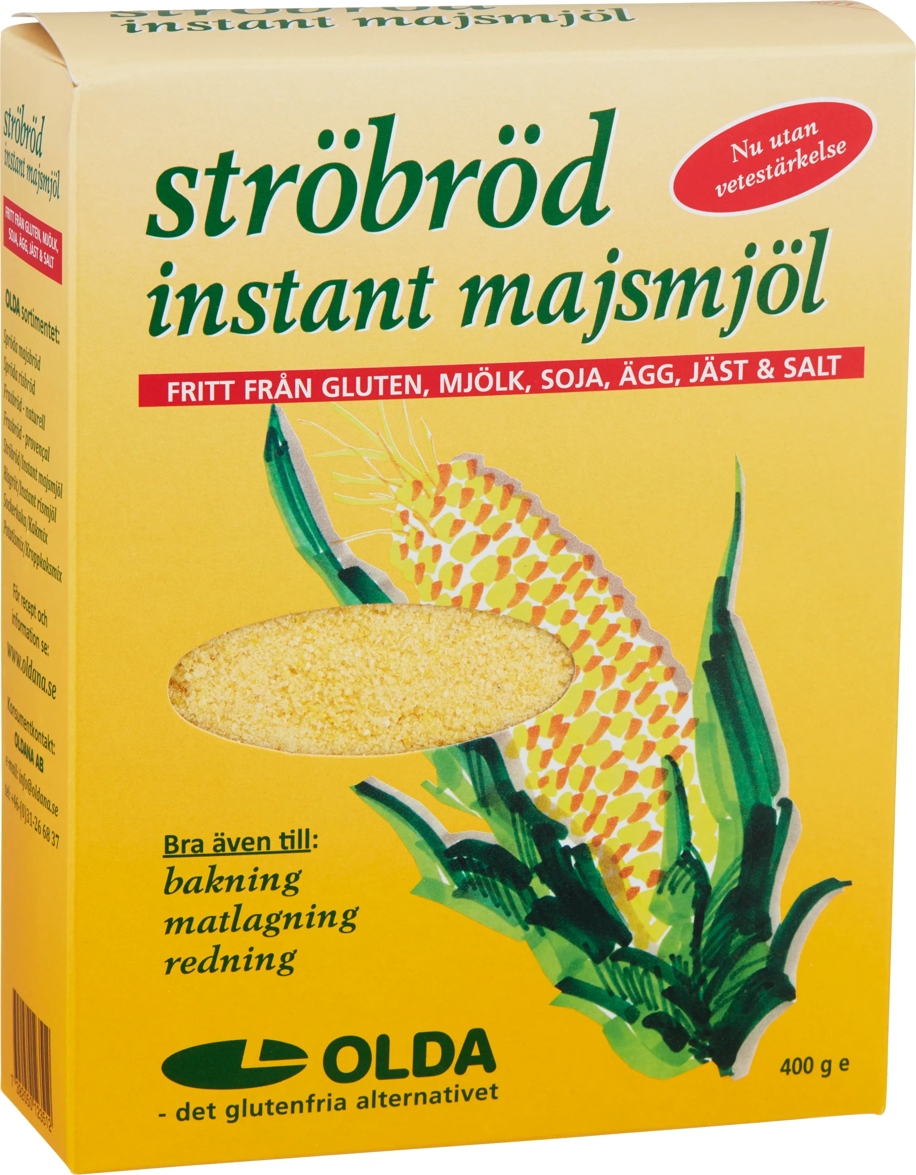 Olda Ströbröd Instant Majsmjöl Glutenfritt 400 g från Olda – köp hos Apotek Hjärtat