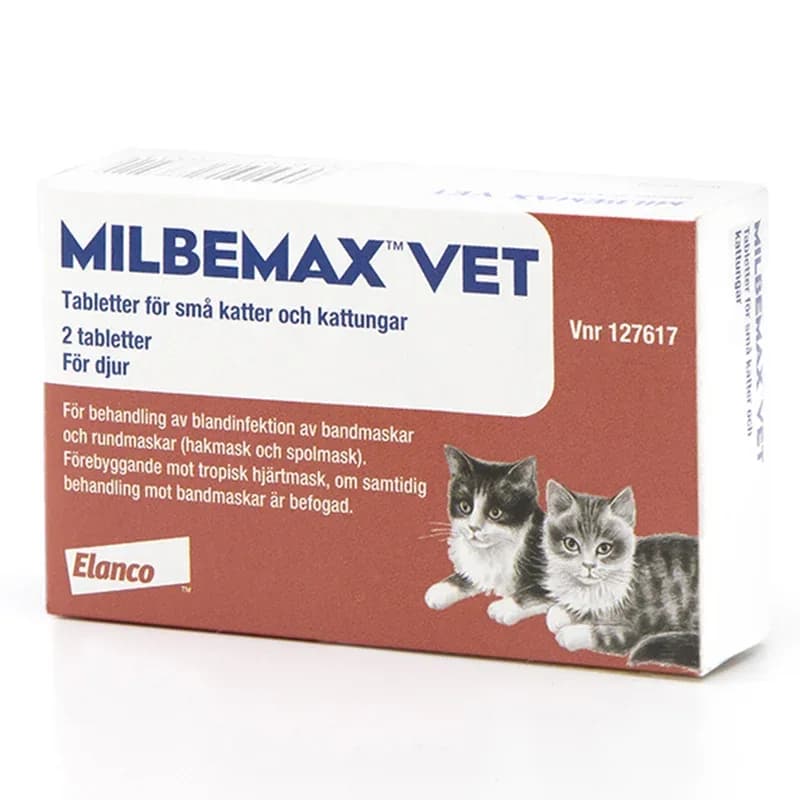 Milbemax vet. för små katter och kattungar tablett 2 st från Milbemax – köp hos Apotek Hjärtat