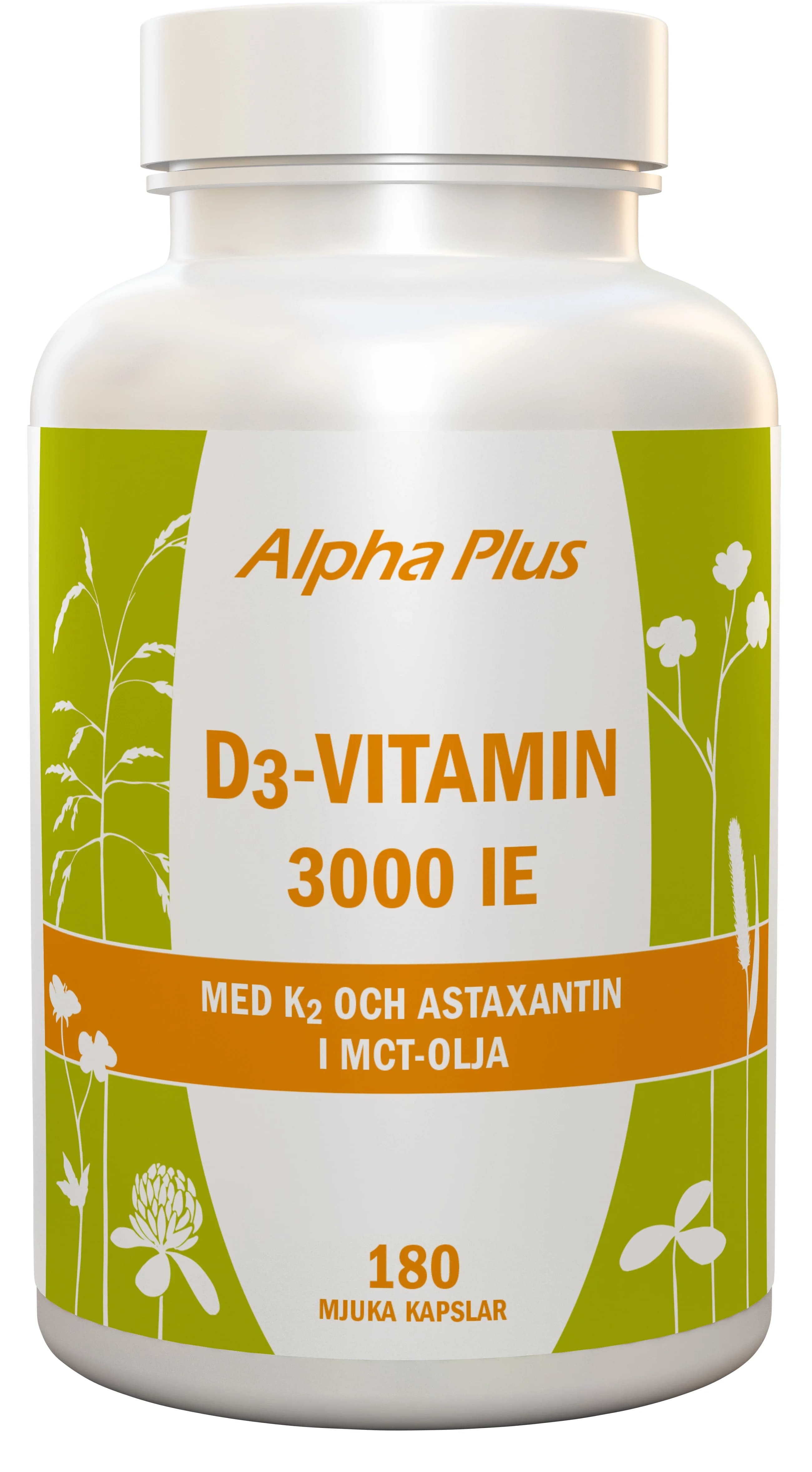 Alpha Plus D3-Vitamin 3000 IE med K2 180 kapslar – från Alpha Plus – 406 kr – hos Apotek Hjärtat