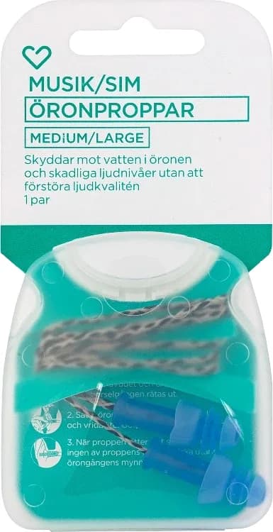 Hjärtats musik- och simpropp medium/large 1 par från Hjärtats – köp hos Apotek Hjärtat