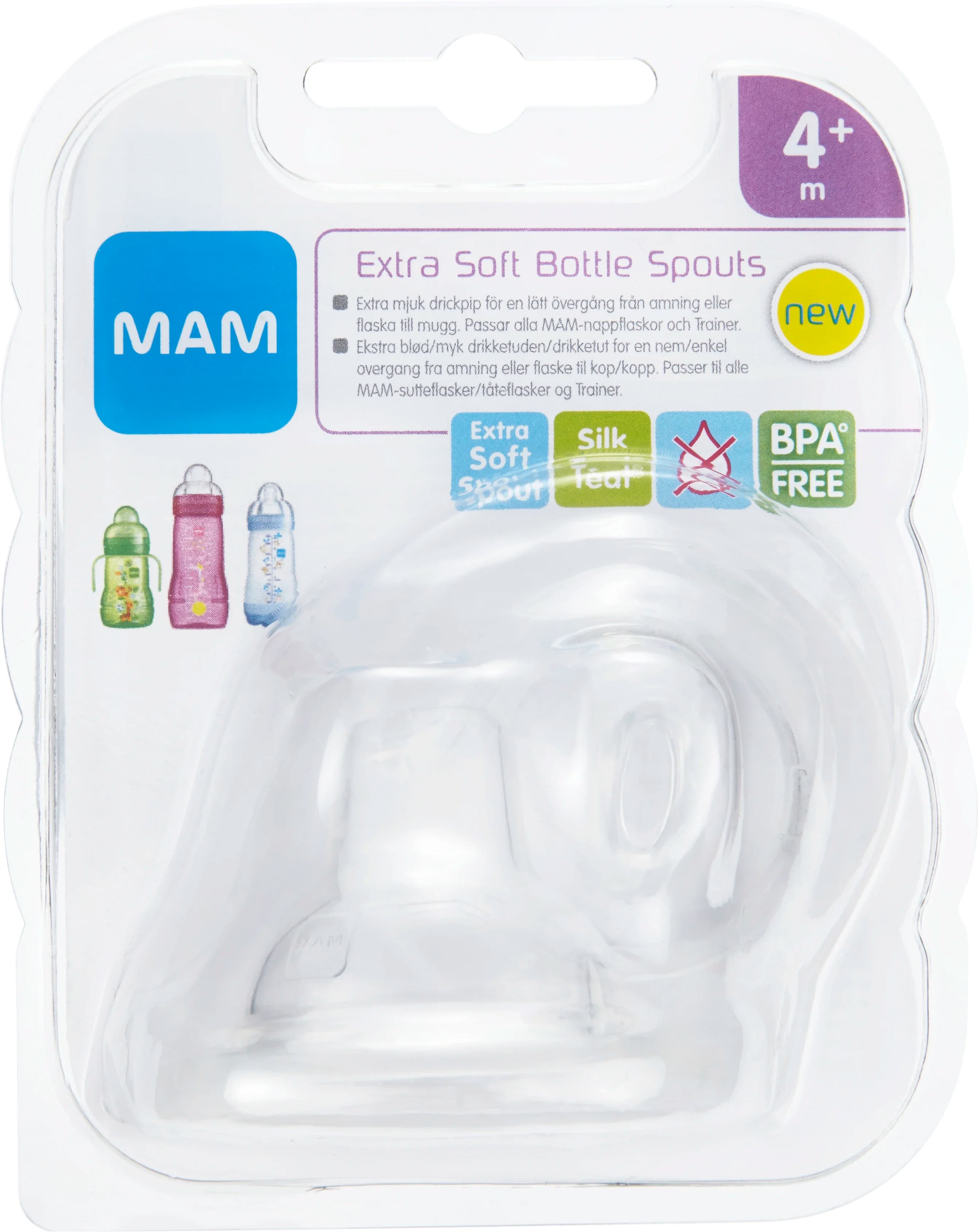 MAM Extra Soft Drickpip 4 mån+ 2-pack från MAM – köp hos Apotek Hjärtat