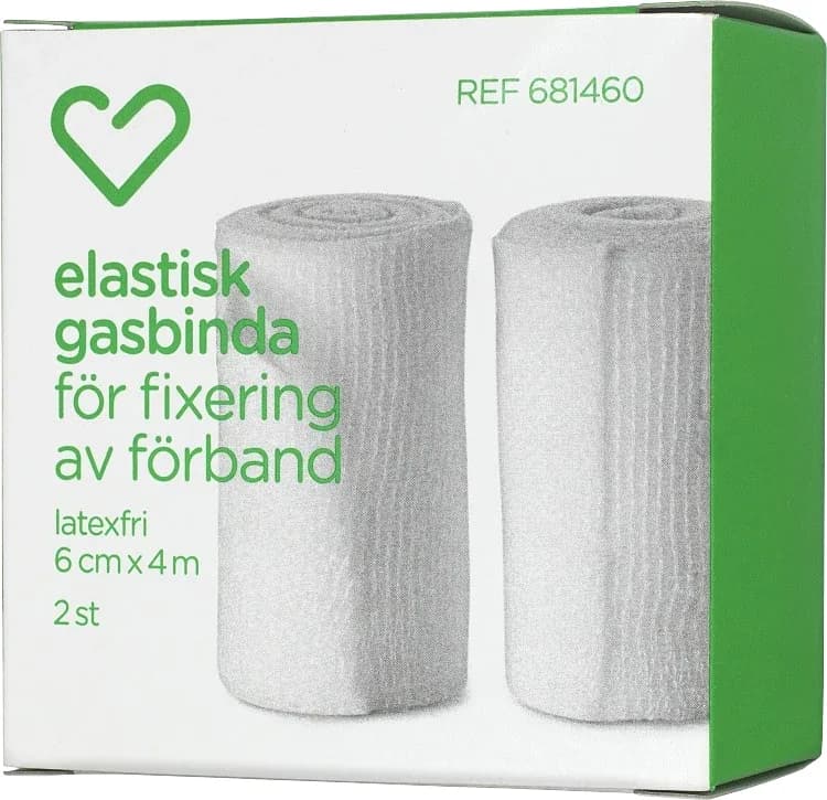 Hjärtats elastiska gasbinda 6 cm x 4 m 2 st från Hjärtats – köp hos Apotek Hjärtat