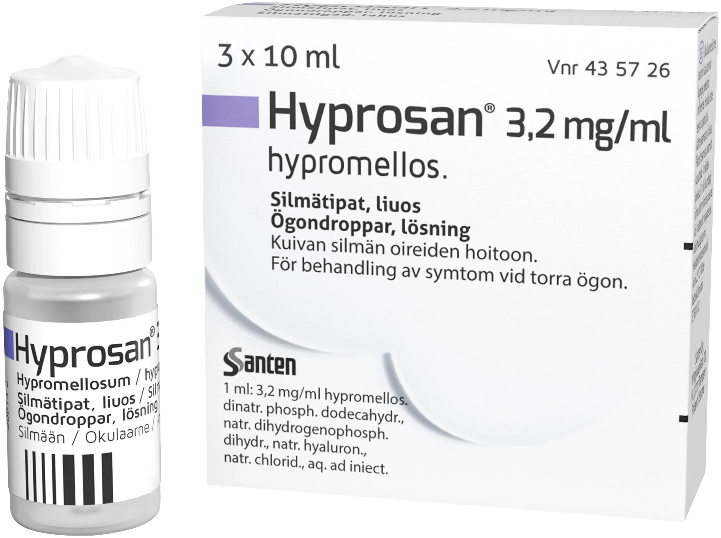 Hyprosan ögondroppar lösning 3,2 mg/ml 3x10 ml från Hyprosan – köp hos Apotek Hjärtat