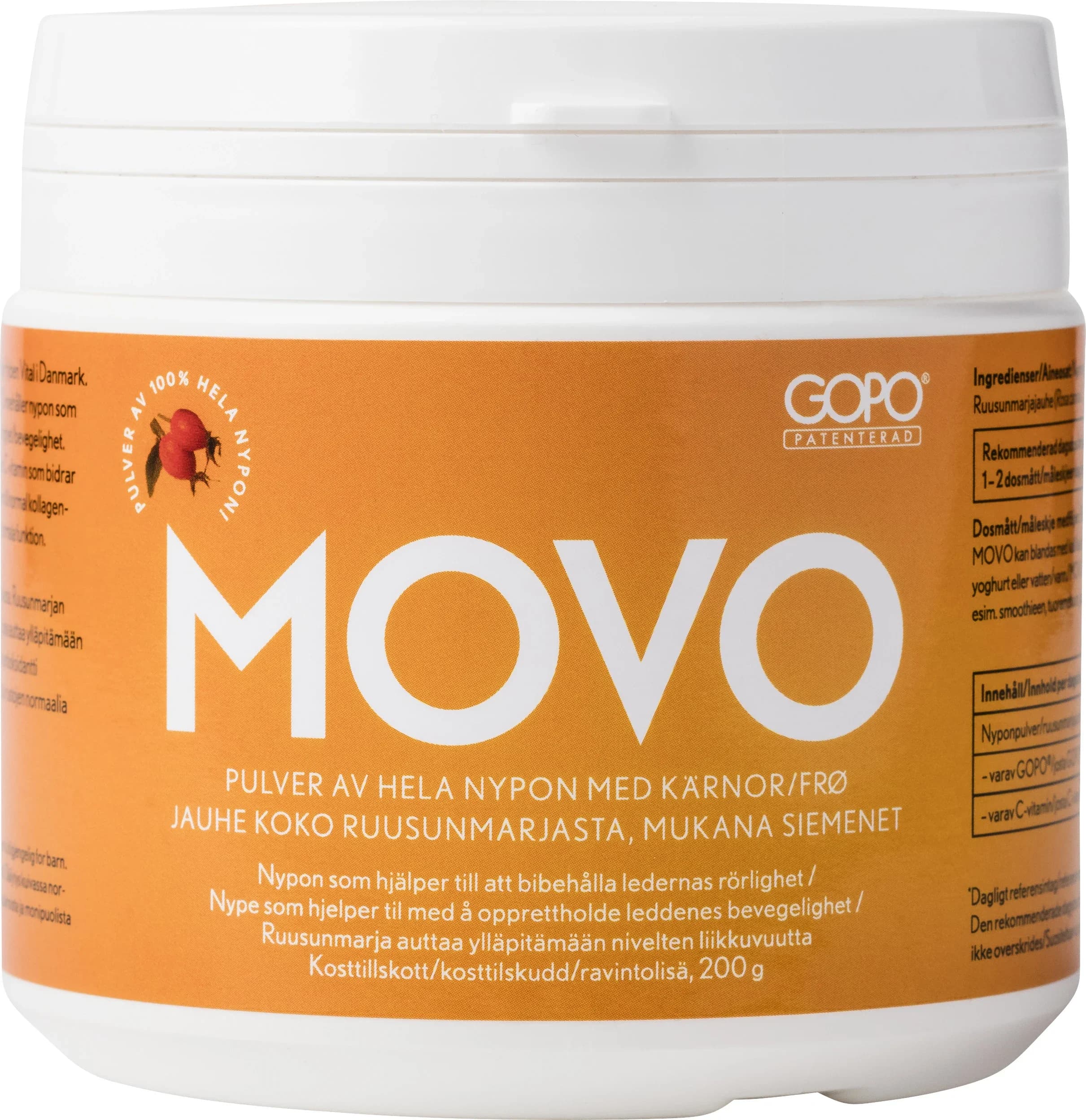 Movo nyponpulver 200 g från Movo – köp hos Apotek Hjärtat