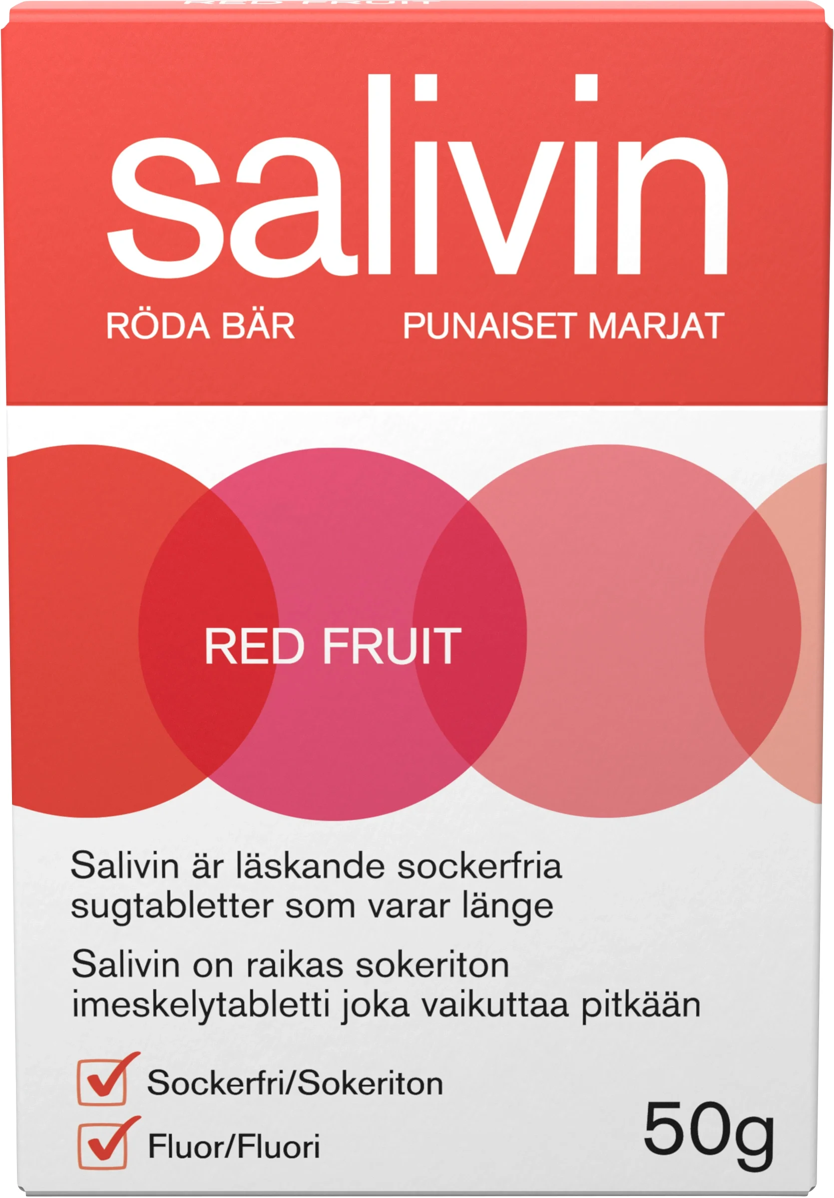 Salivin Red Fruit Sugtablett 50 g från Salivin – köp hos Apotek Hjärtat