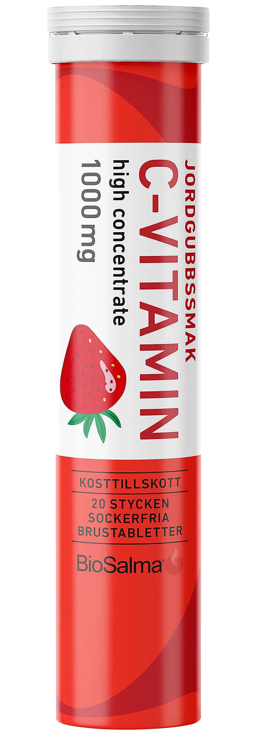 BioSalma C-vitamin 1000 mg Jordgubb 20 brustabletter från BioSalma – köp hos Apotek Hjärtat