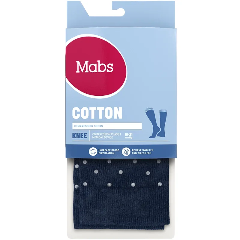 Mabs Cotton Knee Navy Dotted XL från Mabs – köp hos Apotek Hjärtat