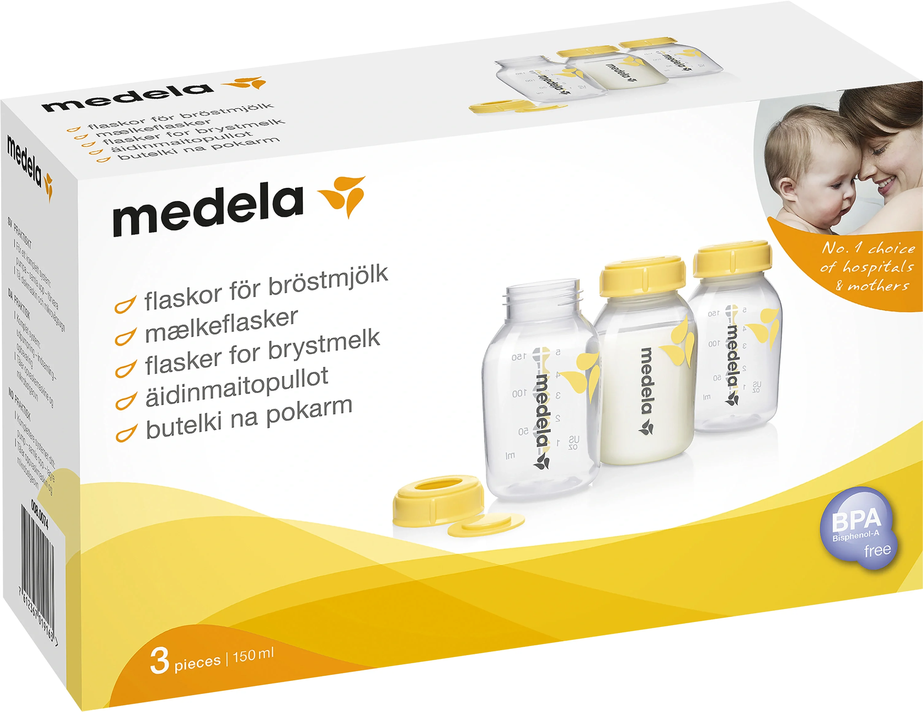 Medela Bröstmjölksflaska 150 ml 3-pack från Medela – köp hos Apotek Hjärtat