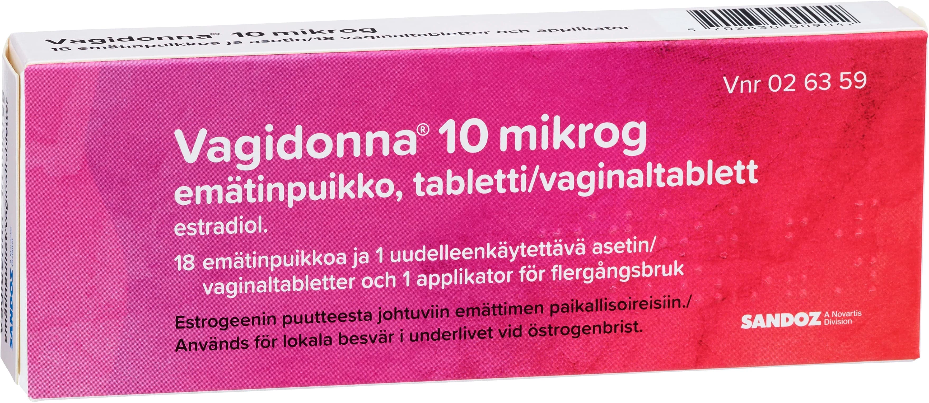 Vagidonna vaginaltablett 10 mikrog 18 st från Vagidonna – köp hos Apotek Hjärtat