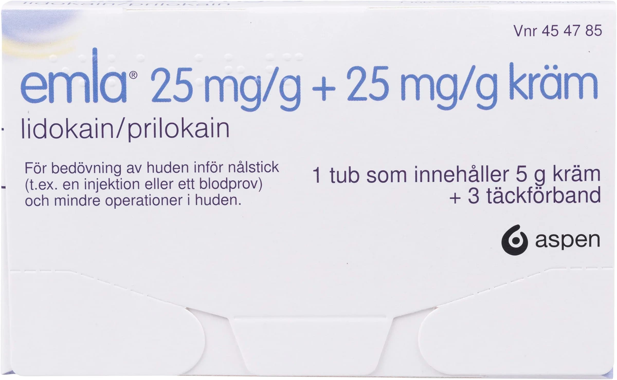 Emla Kräm 25 mg/g+25 mg/g 5 g från Emla – köp hos Apotek Hjärtat